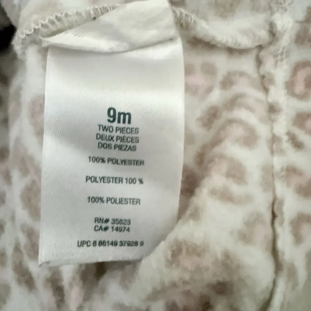 Carters Pink Leopard Print Coat Jacket Hood Lightweight 9M